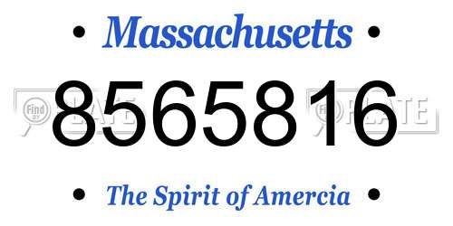 8565816 Massachusetts License Plate