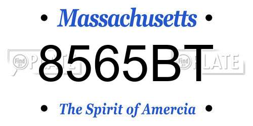 8565BT Massachusetts License Plate