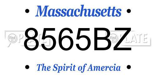 8565BZ Massachusetts License Plate