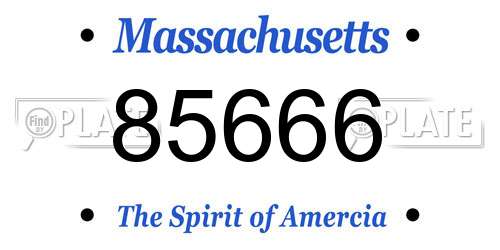 85666 Massachusetts License Plate