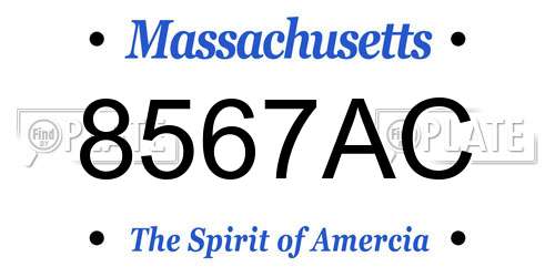 8567AC Massachusetts License Plate