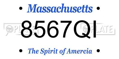 8567QI Massachusetts License Plate