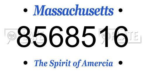 8568516 Massachusetts License Plate