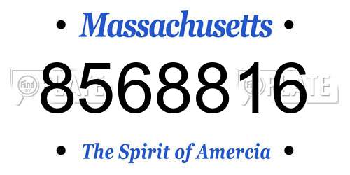 8568816 Massachusetts License Plate