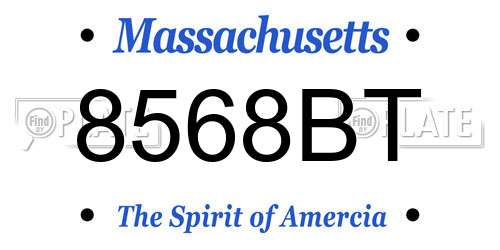 8568BT Massachusetts License Plate