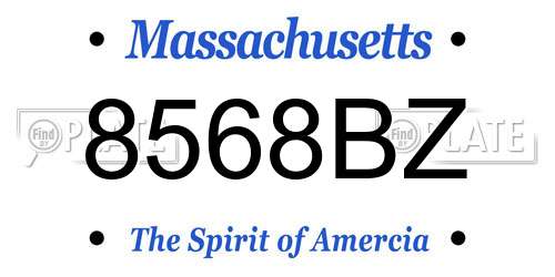 8568BZ Massachusetts License Plate