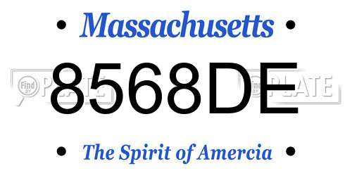 8568DE Massachusetts License Plate