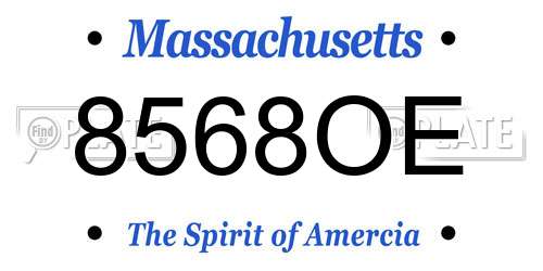 8568OE Massachusetts License Plate