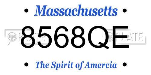 8568QE Massachusetts License Plate
