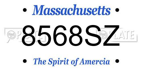 8568SZ Massachusetts License Plate