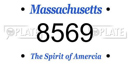 8569 Massachusetts License Plate