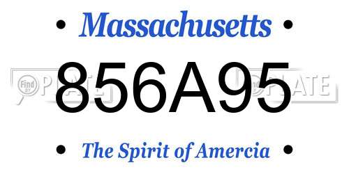 856A95 Massachusetts License Plate