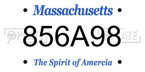 856A98 Massachusetts License Plate