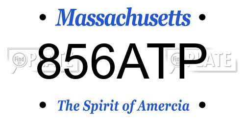 856ATP Massachusetts License Plate