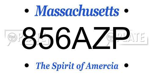 856AZP Massachusetts License Plate