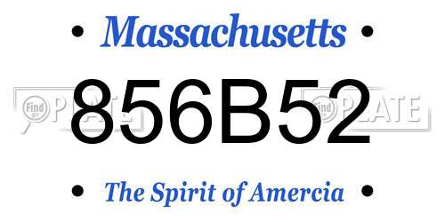 856B52 Massachusetts License Plate