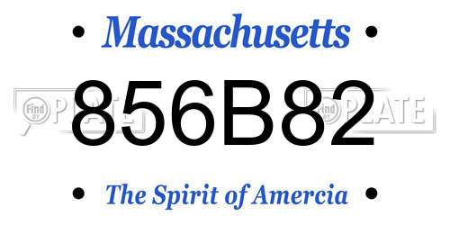 856B82 Massachusetts License Plate
