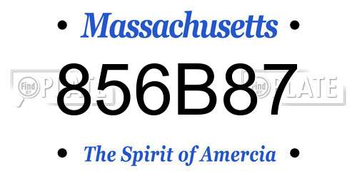 856B87 Massachusetts License Plate
