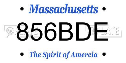 856BDE Massachusetts License Plate