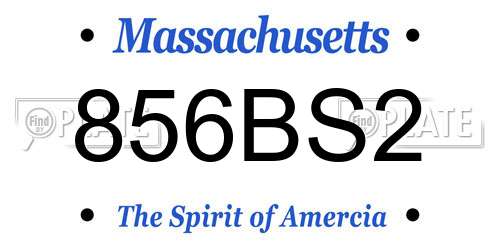 856BS2 Massachusetts License Plate