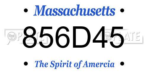 856D45 Massachusetts License Plate