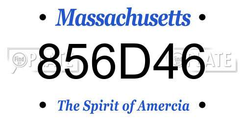 856D46 Massachusetts License Plate