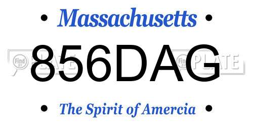 856DAG Massachusetts License Plate