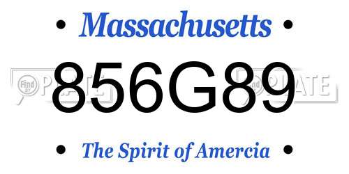 856G89 Massachusetts License Plate