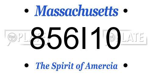 856I10 Massachusetts License Plate