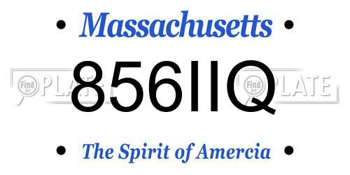 856IIQ Massachusetts License Plate