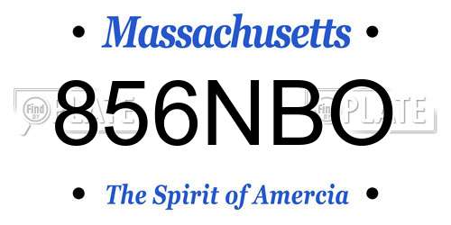 856NBO Massachusetts License Plate