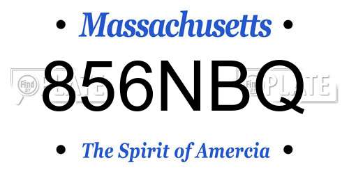 856NBQ Massachusetts License Plate