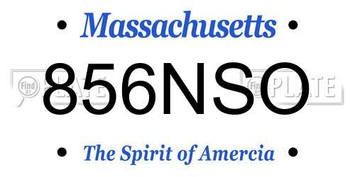 856NSO Massachusetts License Plate
