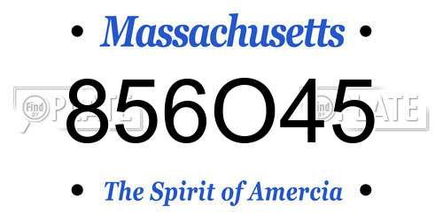 856O45 Massachusetts License Plate