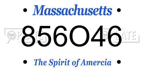 856O46 Massachusetts License Plate