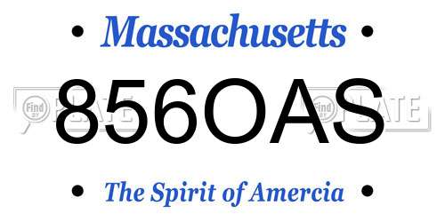 856OAS Massachusetts License Plate