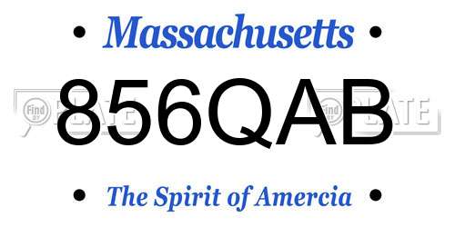 856QAB Massachusetts License Plate