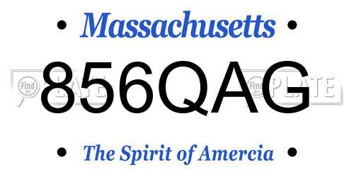 856QAG Massachusetts License Plate