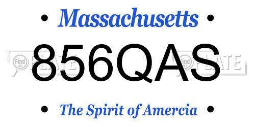 856QAS Massachusetts License Plate