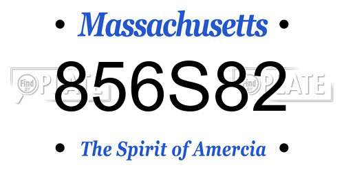856S82 Massachusetts License Plate