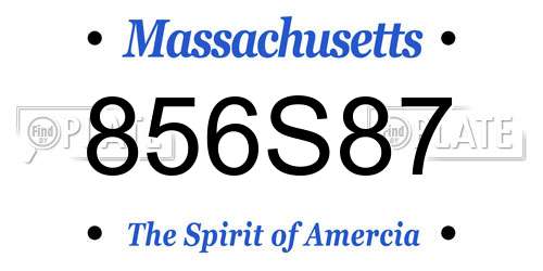 856S87 Massachusetts License Plate