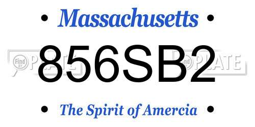 856SB2 Massachusetts License Plate