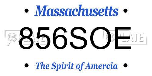 856SOE Massachusetts License Plate