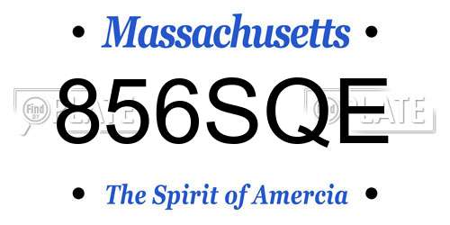 856SQE Massachusetts License Plate