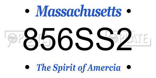 856SS2 Massachusetts License Plate