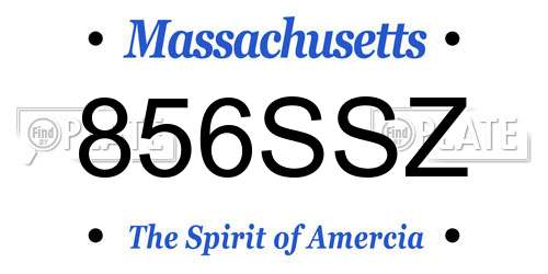856SSZ Massachusetts License Plate