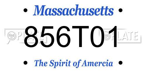 856T01 Massachusetts License Plate