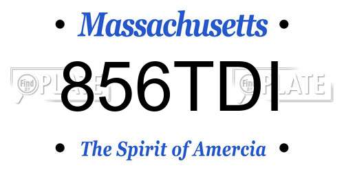 856TDI Massachusetts License Plate