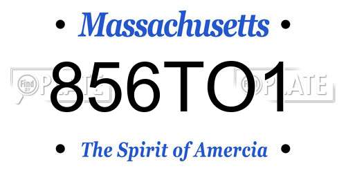 856TO1 Massachusetts License Plate