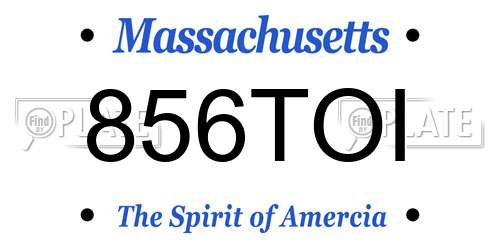 856TOI Massachusetts License Plate